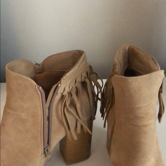 Size 7 Camel Suede Fringe Booties - Picture 3 of 5